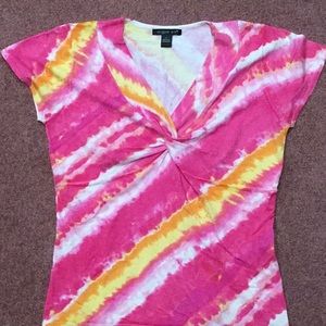 August Silk twist tie dyed top